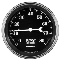 Varvräknare 87mm 8000 RPM In-Dash OLD TYME BLACK